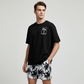 Set de 2 piese: Tricou imprimat pentru bărbați și pantaloni scurți