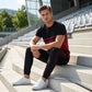 Tricou pentru bărbați cu guler rotund și blocuri de culoare