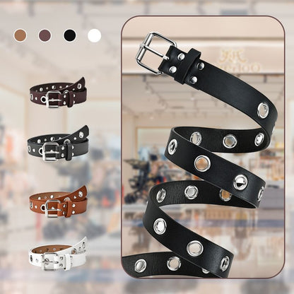 Curea din piele pentru femei, în stil punk, cu cataramă cu știft