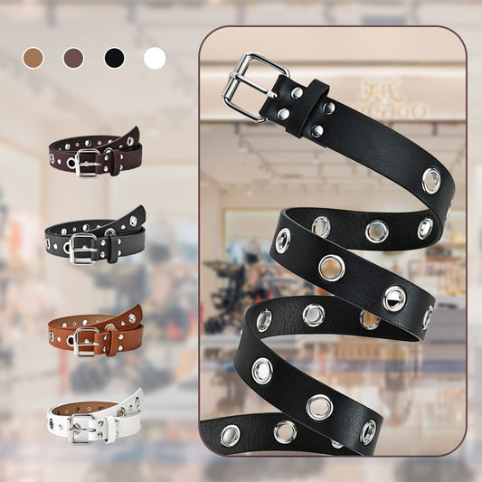 Curea din piele pentru femei, în stil punk, cu cataramă cu știft