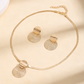 ✨Set elegant de colier și cercei geometrici | Bijuterii premium din lanț șarpe plat, placat cu aur, pentru femei 🔶
