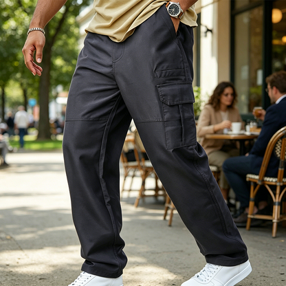 Pantaloni cargo pentru bărbați, croială lejeră, picior drept