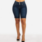 Șorturi din denim stretch cu talie înaltă pentru femei