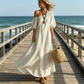 👗Rochie Maxi cu Un Umăr pentru Femei – Mânecă Volantă, Lejeră, Romantică