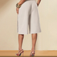 Pantaloni culottes eleganți pentru femei, cu talie încrucișată și croi larg