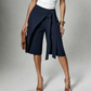 Pantaloni culottes eleganți pentru femei, cu talie încrucișată și croi larg