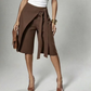 Pantaloni culottes eleganți pentru femei, cu talie încrucișată și croi larg