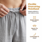 Pantaloni pentru femei cu talie elastică și glezne cu nasturi