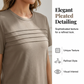 👕Tricou slim fit pentru femei – guler în V cu revere, material răcoros, culori uni 🌿