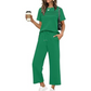 👕Tricou slim fit pentru femei – guler în V cu revere, material răcoros, culori uni 🌿