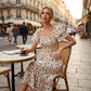 💃Rochie midi cu gât pătrat, smocuri și imprimeu floral pentru femei