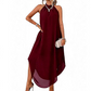 👗Rochie cu gât tip halter și croială asimetrică – Lejeră, largă, tiv modern
