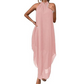 👗Rochie cu gât tip halter și croială asimetrică – Lejeră, largă, tiv modern