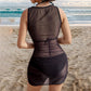 🔥 Set de bikini din 3 piese cu rochie de plajă grafică(bikini + fustă-jachetă din dantelă)😍💓
