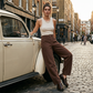 👖✨Pantaloni Largi Femei cu Talie Înalță și Buzunare Mari – Bumbac Spălat Moale, Siluetă Alungită | 3 Culori | S-2XL🌿