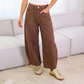 👖✨Pantaloni Largi Femei cu Talie Înalță și Buzunare Mari – Bumbac Spălat Moale, Siluetă Alungită | 3 Culori | S-2XL🌿