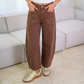👖✨Pantaloni Largi Femei cu Talie Înalță și Buzunare Mari – Bumbac Spălat Moale, Siluetă Alungită | 3 Culori | S-2XL🌿