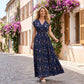 👗Rochie maxi pentru femei cu decolteu în V, talie elastică și imprimeu floral🌿