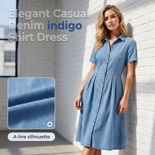 💙 Rochie femei din denim, stil elegant și casual