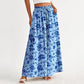 🌸 Pantaloni cu talie înaltă și picior larg, cu imprimeu floral – ușori și fluizi – spate elastic, perfecți pentru vară sau vacanțe la resort – eleganți și comozi ✨