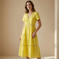 Rochie elegantă pentru femei, cu decolteu în V și inserții din dantelă