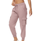 Pantaloni jogger cargo ușori pentru femei, cu buzunare