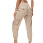 Pantaloni jogger cargo ușori pentru femei, cu buzunare