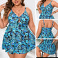 Set rochie de baie mini cu bretele subțiri pentru femei și fundă triunghiulară