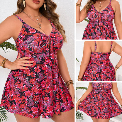 Set rochie de baie mini cu bretele subțiri pentru femei și fundă triunghiulară