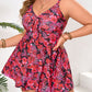 Set rochie de baie mini cu bretele subțiri pentru femei și fundă triunghiulară