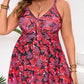 Set rochie de baie mini cu bretele subțiri pentru femei și fundă triunghiulară
