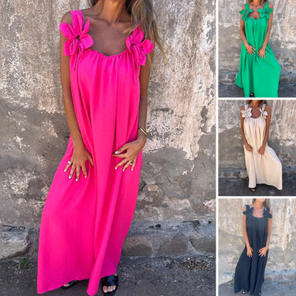 Rochie maxi elegantă cu curea florală pentru femei
