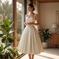 Rochie tip A cu buline vintage pentru femei