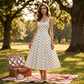 Rochie tip A cu buline vintage pentru femei
