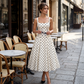 Rochie tip A cu buline vintage pentru femei
