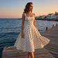 Rochie tip A cu buline vintage pentru femei