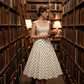 Rochie tip A cu buline vintage pentru femei