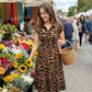 Rochie elegantă pentru femei cu imprimeu leopard și guler răsfrânt