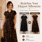 Rochie elegantă pentru femei cu imprimeu leopard și guler răsfrânt