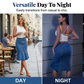 Fustă midi din denim, croială evazată, tip sirenă