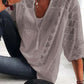 👚 45% REDUCERE ACUM! 🌸 Bluză pentru femei cu guler U și croșetat – Șnur cu ciucuri și mâneci scurte – Chic casual de vară 🌿