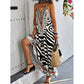 Rochie maxi slip cu imprimeu zebră și leopard