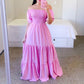 🌸 Rochie maxi elegantă femei cu volane, croială lejeră confortabilă