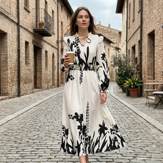 💃Rochie maxi elegantă pentru femei, cu imprimeu floral