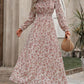 🌸 Rochie feminină maxi pentru vacanță cu imprimeu floral micuț, talie ajustată cu croi elegant, confortabilă pentru plajă și excursii