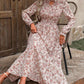 🌸 Rochie feminină maxi pentru vacanță cu imprimeu floral micuț, talie ajustată cu croi elegant, confortabilă pentru plajă și excursii