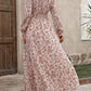 🌸 Rochie feminină maxi pentru vacanță cu imprimeu floral micuț, talie ajustată cu croi elegant, confortabilă pentru plajă și excursii