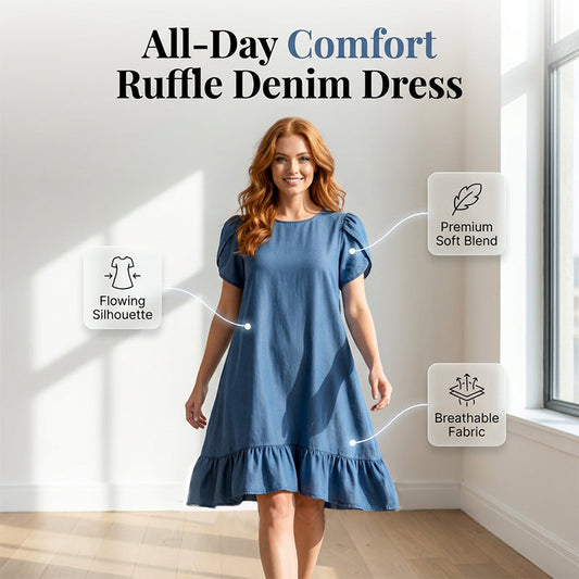 👗✨Rochie elegantă din denim spălat – Eleganță zilnică fără efort💙