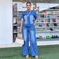 💙Set de 2 piese pentru femei: bluză și pantaloni casual din denim – Un stil estival de zi cu zi, fără efort☀️