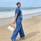 💙Set de 2 piese pentru femei: bluză și pantaloni casual din denim – Un stil estival de zi cu zi, fără efort☀️